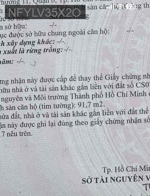 Chung cư diện tích lớn giá rẻ nhất tại Sài Gòn 100m2 giá 3ty890 sổ hon - Phường 11  -  Quận 6 