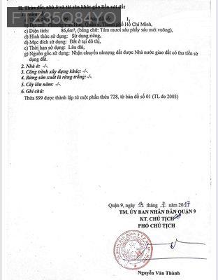 Ngộp ngân hàng bán gấp nhà hẻm 200 Bưng Ông Thoàn - Phường Phú Hữu  -  Quận 9 