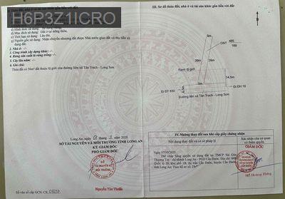 Chính chủ bán đất mặt tiền gần quốc lộ - Xã Tân trạch  -  Huyện Cần Đước 