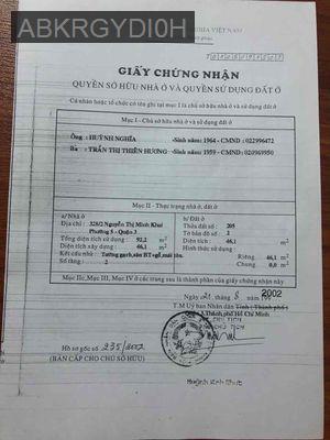 bán nhà hẻm nguyễn thị minh khai q3 - Phường 5  -  Quận 3 