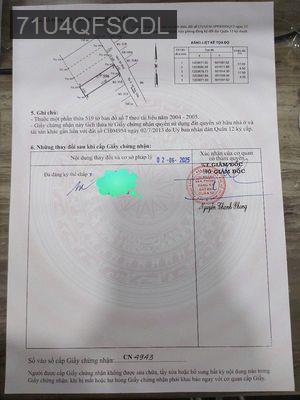 Bán đất nền đã có sổ - Phường Thạnh Lộc  -  Quận 12 