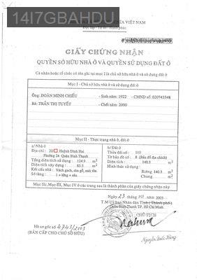 Bán đất hẻm Huỳnh Đình Hai, phường 24, Bình Thạnh - Phường 24  -  Quận Bình Thạnh 
