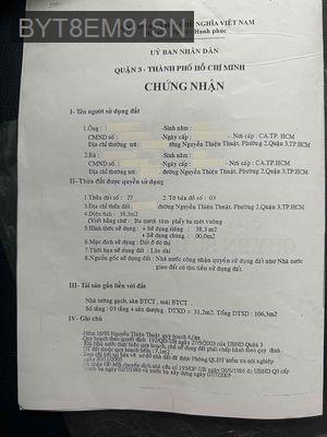 Ch1nh chủ bán nhà trung tâm Phường Bàn Cờ -Quận 3 cũ- giá 10 tỷ đ - Phường 2  -  Quận 3 