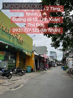 NHÀ LẦU 2 TẦNG, NGANG 4 MÉT 50M2, NHÀ MỚI - Phường Linh Xuân  -  Quận Thủ Đức 