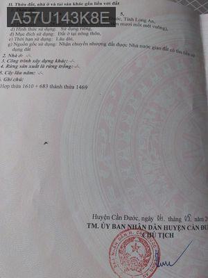 Bán đất mặt tiền 830B tại Long An - Xã Long Cang  -  Huyện Cần Đước 