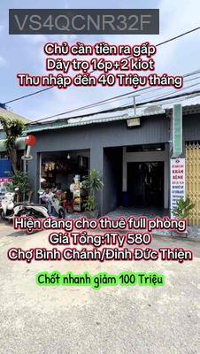 chủ cần tiền bán gấp dãy trọ ở đinh đức thiện bình chánh hcm - Xã Bình Chánh  -  Huyện Bình Chánh 
