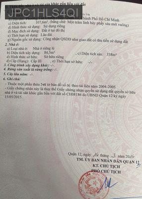 BIỆT THỰ TRUNG TÂM - GẦN CHỢ, TRƯỜNG HỌC - Phường Tân Chánh Hiệp  -  Quận 12 