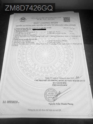 sđt*** - Phường Thạnh Xuân  -  Quận 12 