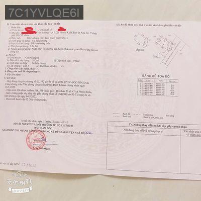 Bán nhà 4Tỷ còn thường lượng mạnh - Xã Phước Kiển  -  Huyện Nhà Bè 
