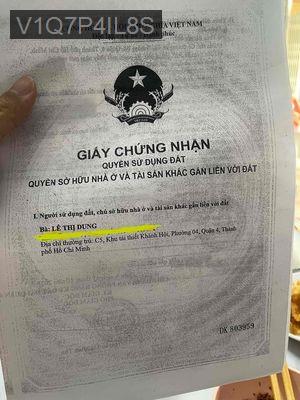 Cần bán gắp nhà mặt tiền  trung tâm quận 4 - Phường 4  -  Quận 4 
