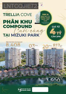 Trellia Cove - Phân Khu cuối cùng của Đô Thị Mizuki- 2PN-2WC - Xã Bình Hưng  -  Huyện Bình Chánh 