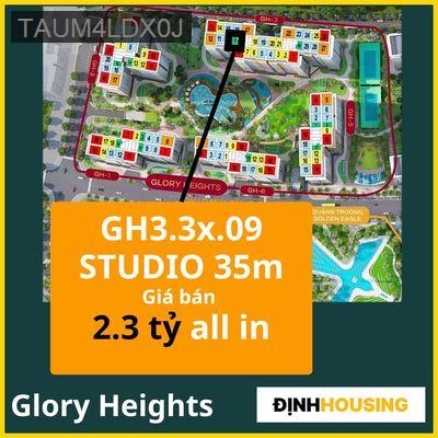 Studio Glory Heights 35m 2.3 tỷ Vinhomes Grand Park - view pháo hoa - Phường Long Thạnh Mỹ  -  Quận 9 
