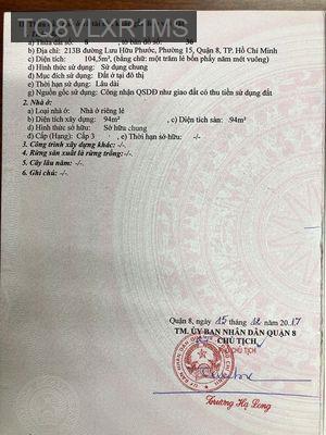 🌟 BÁN NHÀ QUẬN 8 - Phường 15  -  Quận 8 