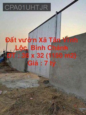 Bán đất vườn xã Tân Vĩnh Lộc (Vĩnh Lộc B cũ) - Xã Vĩnh Lộc B  -  Huyện Bình Chánh 