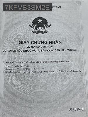 Bán Nhà mặt tiền,nằm ở trung tâm giá 13tỷ8 - Phường 2  -  Thành phố Tân An 