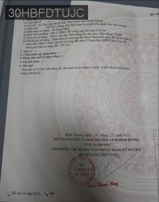 Bán đất TÂN LẬP 12 CHÍNH CHỦ - Xã Tân Lập  -  Huyện Bắc Tân Uyên 