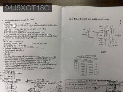Bán nhà hẻm 79 cây cám - Phường Bình Hưng Hòa B  -  Quận Bình Tân 