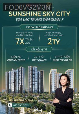 75tr/m2 5phút đến Phú Mũ Hưng SUNSHINE SKY CITY - Phường Tân Phú  -  Quận 7 