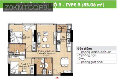 Căn hộ 85m2-2PN-3WC nhà đẹp tại chung cư Era Town Q7 - Phường Phú Mỹ  -  Quận 7 
