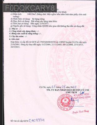 Cần bán Đất mặt tiền đường An Nhơn Tây - Củ Chi - Xã An Nhơn Tây  -  Huyện Củ Chi 