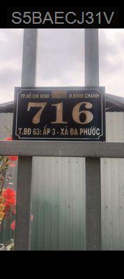 Cần bán nhà cấp 4 điện nước chính - Xã Đa Phước  -  Huyện Bình Chánh 