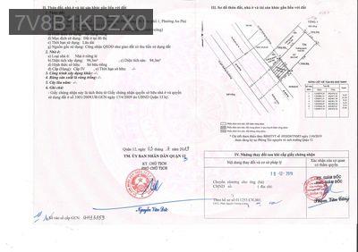 Bán nhà mặt tiền, đường An Phú Đông 9, Quận 12, Tp. Hồ Chí Minh - Phường An Phú Đông  -  Quận 12 