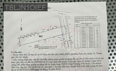 chính chủ bán đất Thoi An quận 12 full thổ cư - Phường Thới An  -  Quận 12 