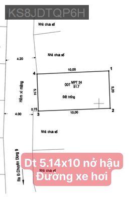 ĐẤT NỀN 5,14 dài 10 trong khu dân cư gần phú mỹ hưng - Phường Phú Thuận  -  Quận 7 