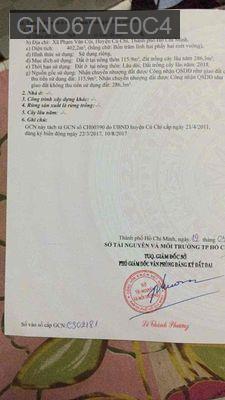 bán đất - Xã Phạm Văn Cội  -  Huyện Củ Chi 