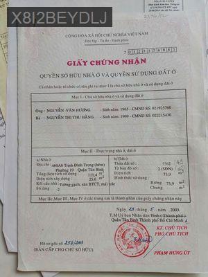 Bán nhà 2 mặt hẻm xe hơi 104/53 trịnh đình trọng - Phường Phú Trung  -  Quận Tân Phú 