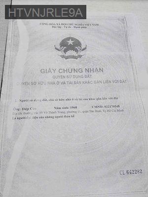 nhà mặt tiền đường võ thành trang dài tới hẻm sau (hẻm xe hơi) - Phường 11  -  Quận Tân Bình 