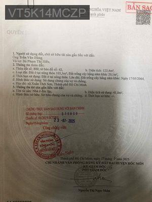 Bán Nhà Mặt Tiền Kinh doanh mọi nghành nghề - Xã Xuân Thới Sơn  -  Huyện Hóc Môn 