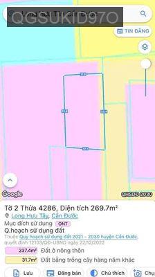Đất sổ chính chủ đường Mỹ Điền xã Long Hựu giá 1tỷ750 còn thương lượng - Xã Long Hựu Tây  -  Huyện Cần Đước 