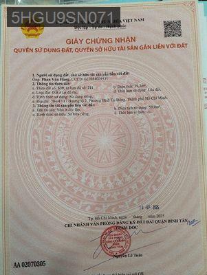 Bán nhà hẻm rộng,gần ủy ban trường học,bệnh viện an ninh tốt - Phường Bình Trị Đông A  -  Quận Bình Tân 
