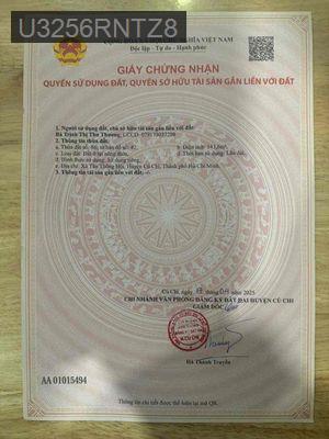 Bán nhà - Xã Tân Thông Hội  -  Huyện Củ Chi  - 143m² - 3.28tỷ