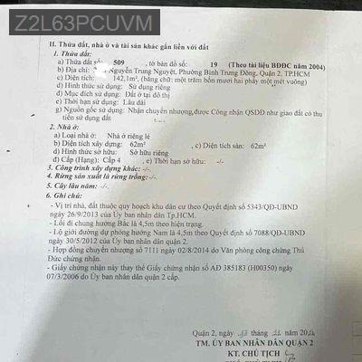 nhà hẻm ở vị trí thuận lợi - Phường Bình Trưng Đông  -  Quận 2 