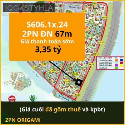 Bán 2PN 67m Origami toà S6 hướng Đông Nam - Phường Long Thạnh Mỹ  -  Quận 9 
