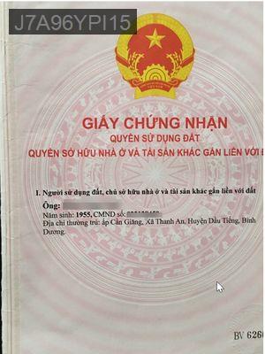NHÀ - ĐẤT BỜ SÔNG SÀI GÒN 753 m2, mặt đường nhựa 20m, giá 1,5 tỷ - Xã Thanh An  -  Huyện Dầu Tiếng 