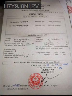 Nhà Bán - Phường 8  -  Quận 10 