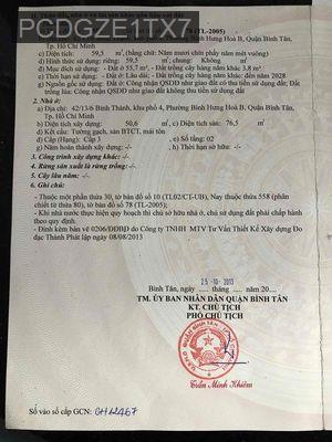 nhà 1 trệt 1 lầu 4x15 cách khu dân cư Vĩnh Lộc 50m - Phường Bình Hưng Hòa B  -  Quận Bình Tân 