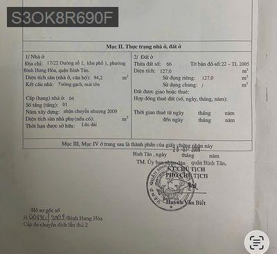 Cần bán nhà hẻm xe hơi diện tích lớn phù hợp làm kho, xưởng - Phường Bình Hưng Hòa  -  Quận Bình Tân 