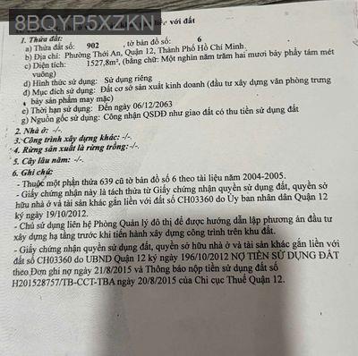 Cần bán nhà kho 1600m tại lê thị riêng. P thới an. Q12 - Phường Thới An  -  Quận 12 