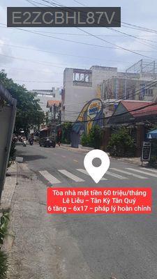 Mặt tiền kinh doanh 60 triệu/tháng, tòa nhà MT Lê Liễu -Tân Kỳ Tân Quý - Phường Tân Quý  -  Quận Tân Phú 