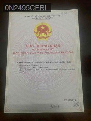 Bán nhà - Xã Hoà Khánh Nam  -  Huyện Đức Hòa  - 134m² - 1.79tỷ