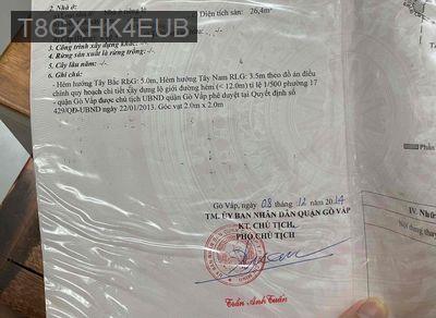 Cần bán nhà với giá 2.8 tỷ có thương lượng thêm cho ai thiện chí mua - Phường 17  -  Quận Gò Vấp 