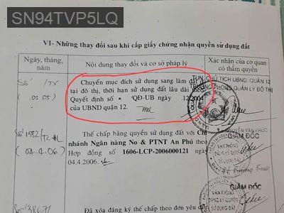 Lô đất 365m2  mặt tiền bờ kênh Thạnh Xuân 52 có 200m2 thổ cư - Phường Thạnh Xuân  -  Quận 12 