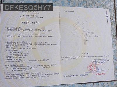 Bán nhà - Phường Tân Thuận Tây  -  Quận 7  - 29m² - 3.3tỷ