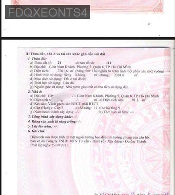 BÁN CHUNG CƯ HIMLAM - NAM KHÁNH P5 Q8 - Phường 5  -  Quận 8 