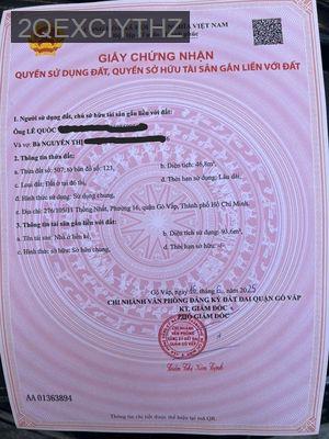 Chính chủ bán nhà 276/105/11 Thống Nhất, phuong 16 Quận Gò Vap, - Phường 16  -  Quận Gò Vấp 