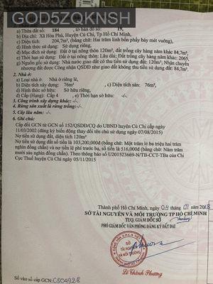 Nhà mặt tiền kinh doanh - Xã Hòa Phú  -  Huyện Củ Chi 
